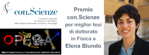 Premio con.Scienze per miglior tesi di dottorato in Fisica a Elena Blundo